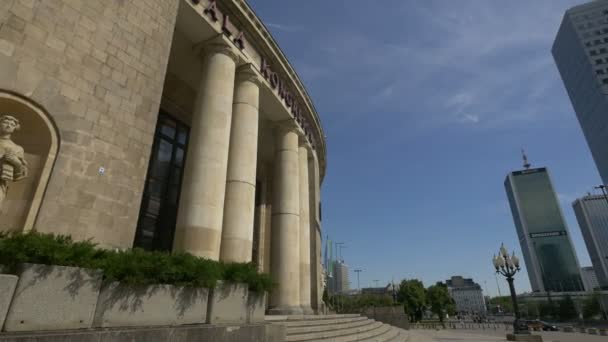 Gedung Kongres Parade Square Warsawa — Stok Video