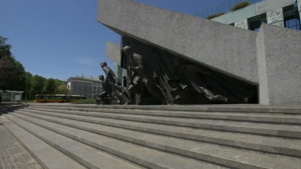 Det Upprörande Monumentet Warszawa — Stockvideo