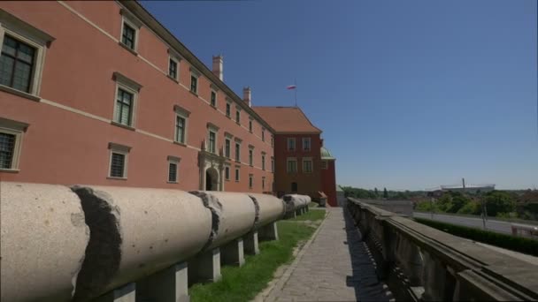 Varşova Daki Kraliyet Kalesinin Yanındaki Sütun — Stok video