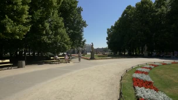 Relajarse Jardín Sajón Varsovia — Vídeos de Stock