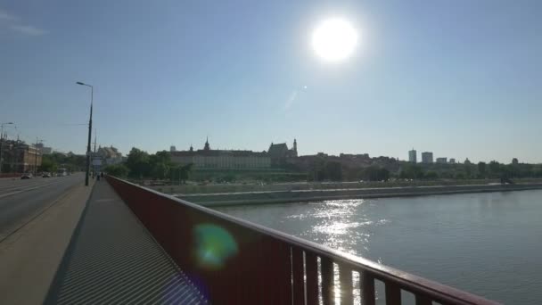 Stare Miasto Widziane Mostu Śląsko Dąbrowskiego — Wideo stockowe