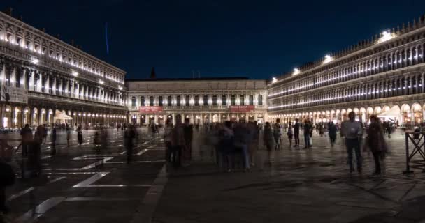 Noite Timelapse Veneza Com Piazza San Marco — Vídeo de Stock