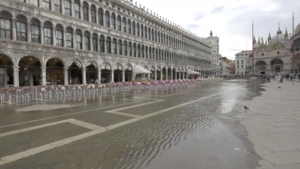 Markusplatz Bei Überschwemmungen — Stockvideo