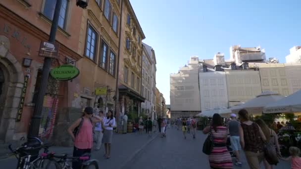 Turisti Negozi Ristoranti Nel Centro Storico Varsavia — Video Stock