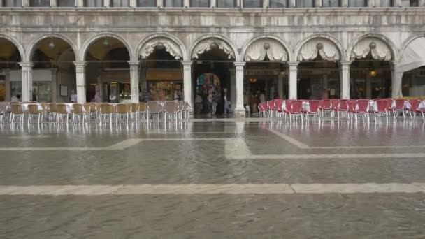 Hochwasser Auf Dem Markusplatz — Stockvideo