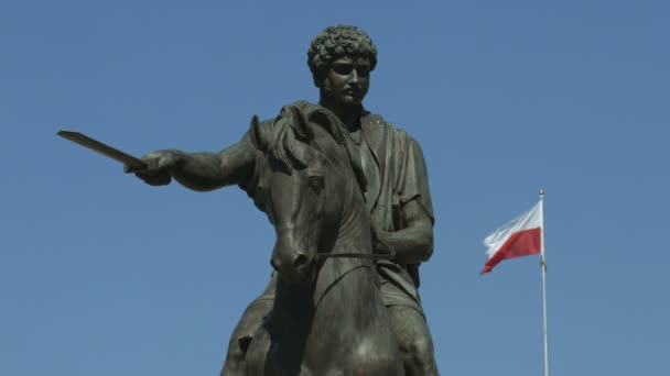 Pomnik Księcia Józefa Poniatowskiego — Wideo stockowe