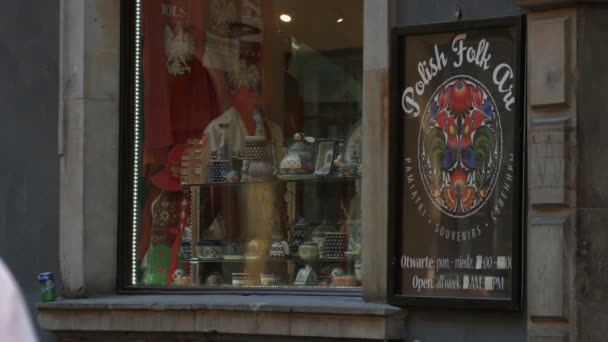 Polish Folk Art Souvenir Shop — Stock Video