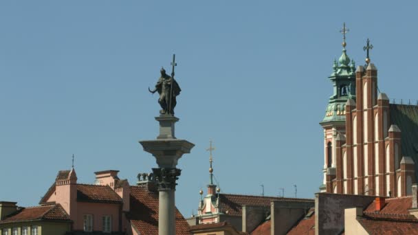 Sigismund Column Other Towers Old Town — Stock videók