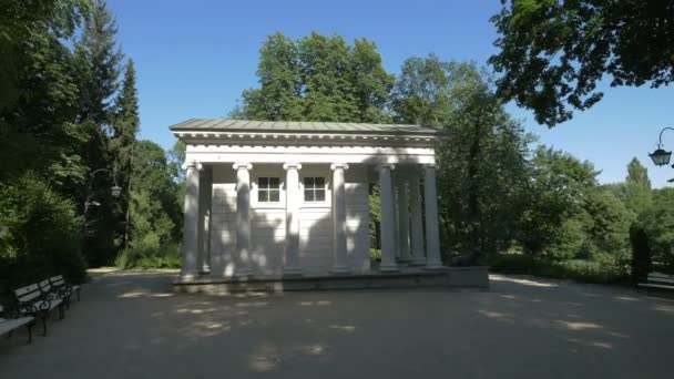 Tempel Van Diana Het Lazienki Park — Stockvideo