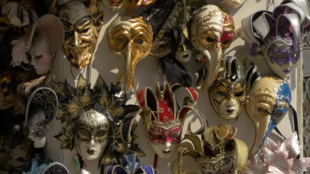 Máscaras Venezianas Exposição — Vídeo de Stock