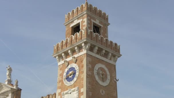 Torre Relógio Tijolo Veneza Itália — Vídeo de Stock