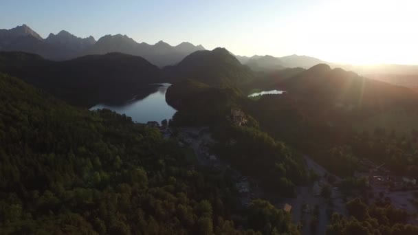 Widok Lotu Ptaka Wioskę Hohenschwangau — Wideo stockowe