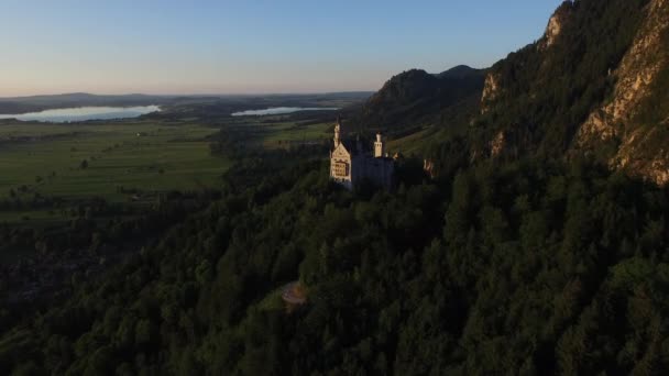 Vista Aérea Castelo Neuschwanstein — Vídeo de Stock