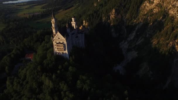 Letecký Pohled Zámek Neuschwanstein — Stock video