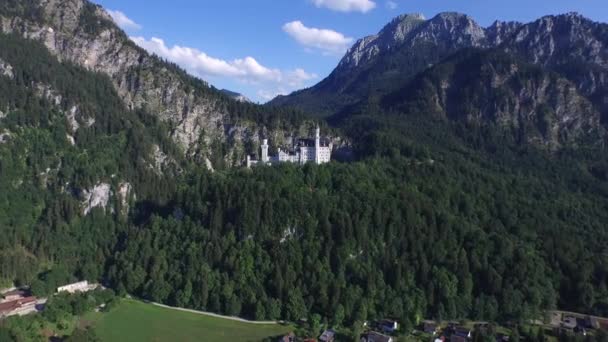 Vista Aérea Del Castillo Neuschwanstein — Vídeos de Stock