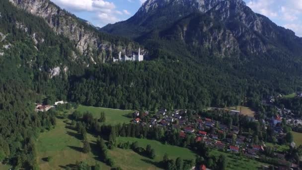 Vista Aerea Del Villaggio Hohenschwangau — Video Stock