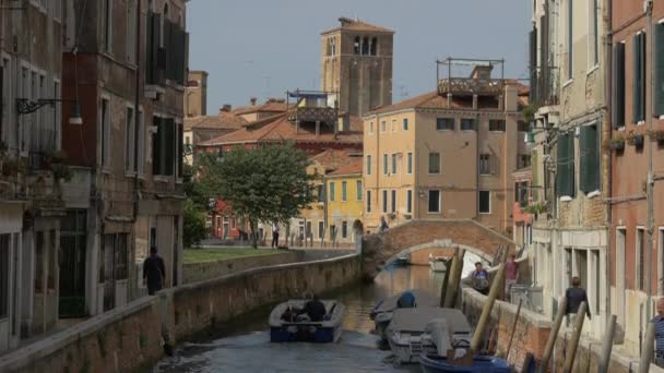 Edifícios Canal Veneza — Vídeo de Stock