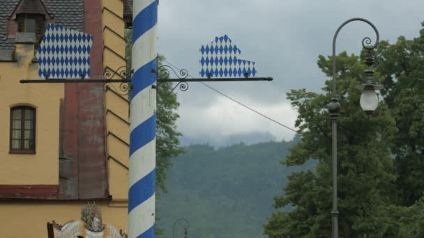 Bandera Bávara Poste — Vídeos de Stock