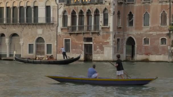 Young Boy Rowing Boat — Stock Video