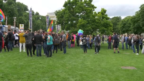 Menschen Protestieren Auf Dem Palastplatz — Stockvideo