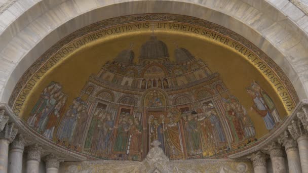 Malarstwo Ścienne Napis Bazylice San Marco — Wideo stockowe