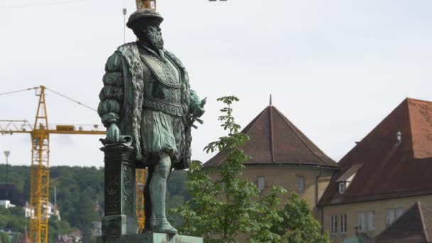 Статуя Крістофа Герцога Фон Вюртемберга — стокове відео