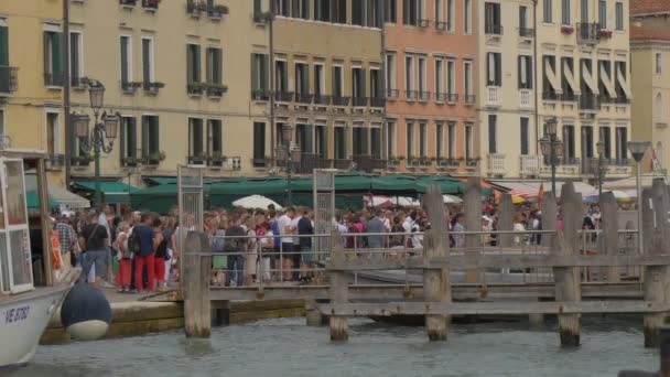 Tourists Gathered Waterfront — Stock Video