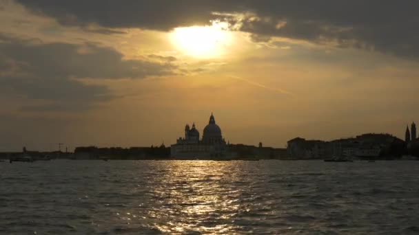 Basílica Santa Maria Della Salute Atardecer — Vídeos de Stock