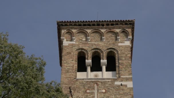 Venedik Talya Avrupa Tuğla Çan Kulesi — Stok video