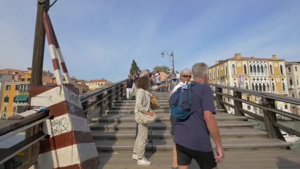 Άνθρωποι Περπατούν Στη Γέφυρα Της Ακαδημίας — Αρχείο Βίντεο