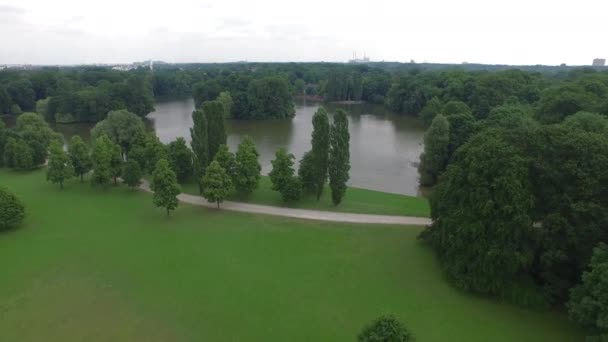 Вид Воздуха Озеро Кляйнхесселохер — стоковое видео