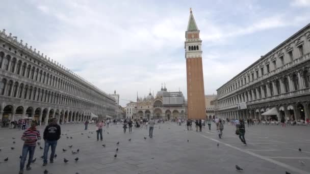 Menara Lonceng Dan Basilika Lapangan Mark — Stok Video