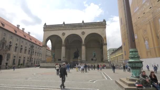 Odeonsplatz Daki Feldherrnhalle Görünümü — Stok video