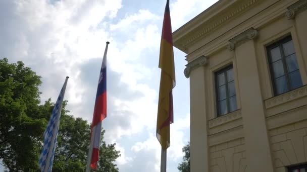Bandeiras Frente Prinz Carl Palais — Vídeo de Stock