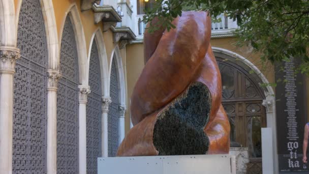 Escultura Palazzo Cavalli Franchetti — Vídeos de Stock