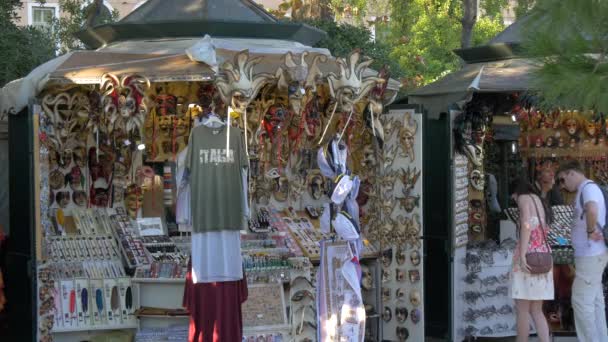 Puestos Calle Con Souvenirs — Vídeos de Stock