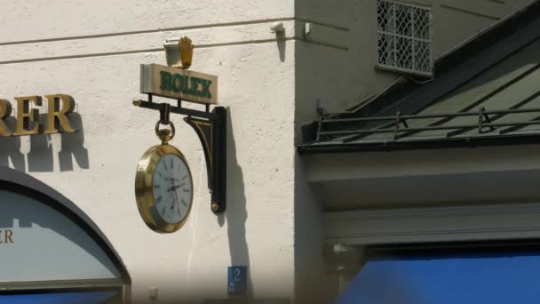 Reloj Pared Rolex Calle Ciudad — Vídeo de stock