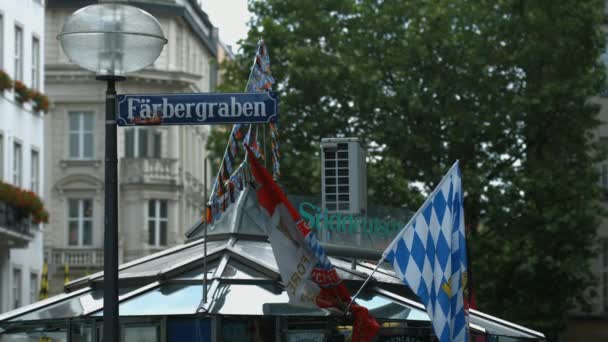 Farbergraben Street Sign Germany — Vídeo de stock