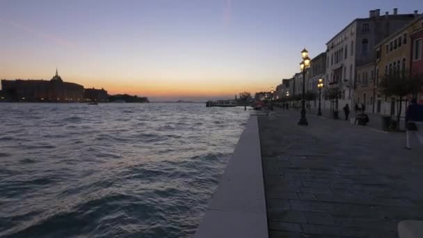 Canal Grande Vid Solnedgången — Stockvideo