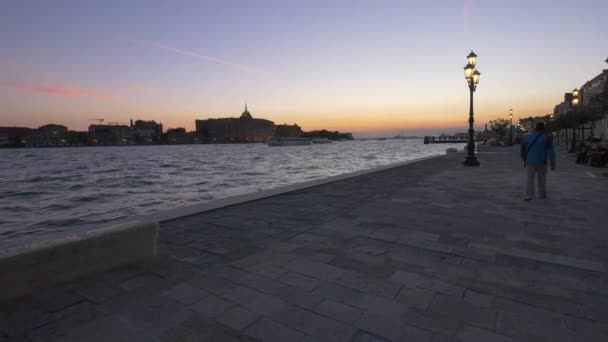 Canal Grande Der Abenddämmerung — Stockvideo