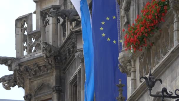 Bandiere Bavaresi Dell Unione Europea — Video Stock