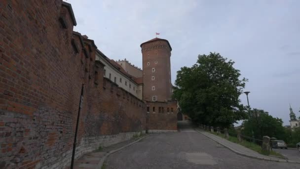Die Backsteinmauer Einer Festung — Stockvideo
