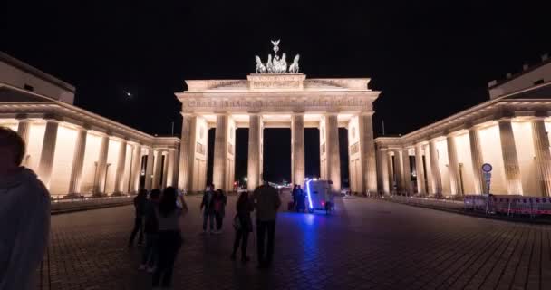 Nicht Timelapse Brandenburg Gate Berlin — Stockvideo