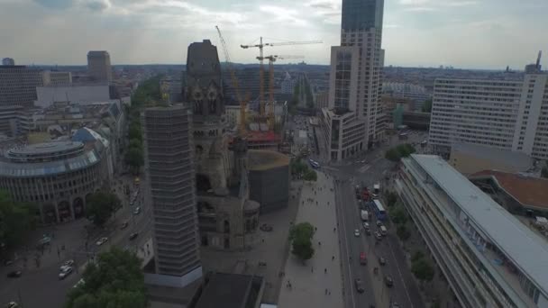 Aerial View Breitscheidplatz Square Berlin — Video