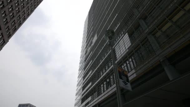 Cloudy Sky Seen Office Buildings — Stock Video