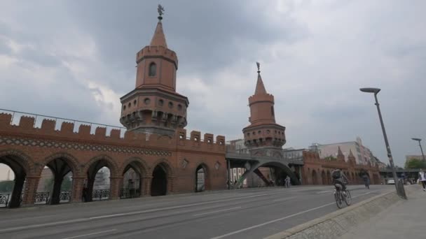 Oberbaumbron Mulen Dag Berlin — Stockvideo