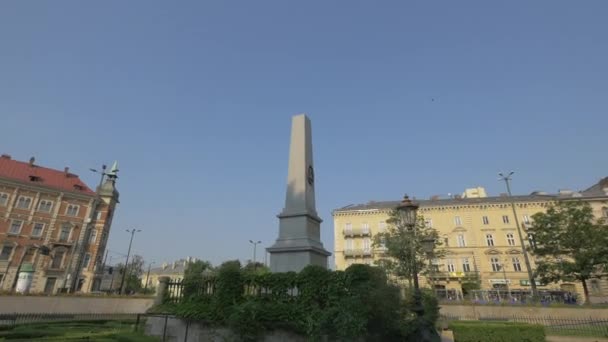 Monumento Floriana Straszewskiego Cracovia — Video Stock