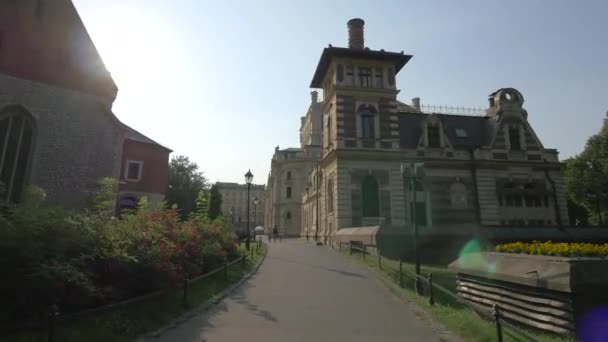 Ένα Δρομάκι Κοντά Στη Σκηνή Miniatura Στην Κρακοβία — Αρχείο Βίντεο