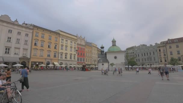 Piazza Principale Nel Pomeriggio Cracovia — Video Stock