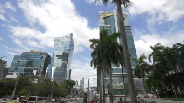 Edificios Altos Calle Ciudad Panamá — Vídeos de Stock